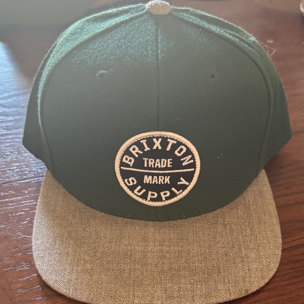 Brixton green and gray snap back hat